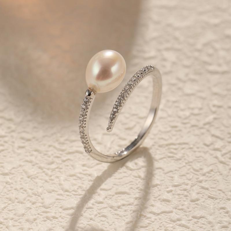 Bijoux  Femme | Bague Pearl En Métal Avec Cristaux Accessoires ARGENTE