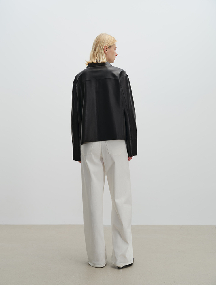 Blousons & Vestes  Femme | Blouson En Cuir Oversize Blousons & Vestes Blousons & Vestes