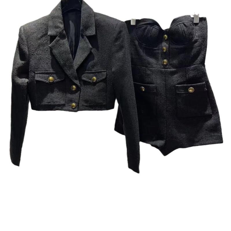 Blousons & Vestes  Femme | Veste Courte Boutonnée En Tweed Blousons & Vestes Blousons & Vestes