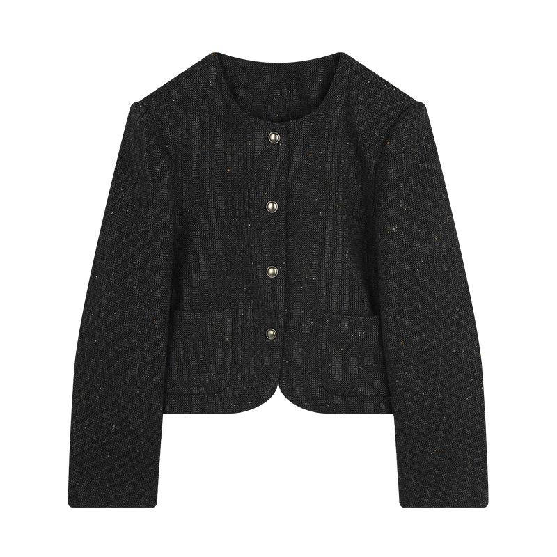 Blousons & Vestes  Femme | Veste Droite Noire Tweed Blousons & Vestes Blousons & Vestes