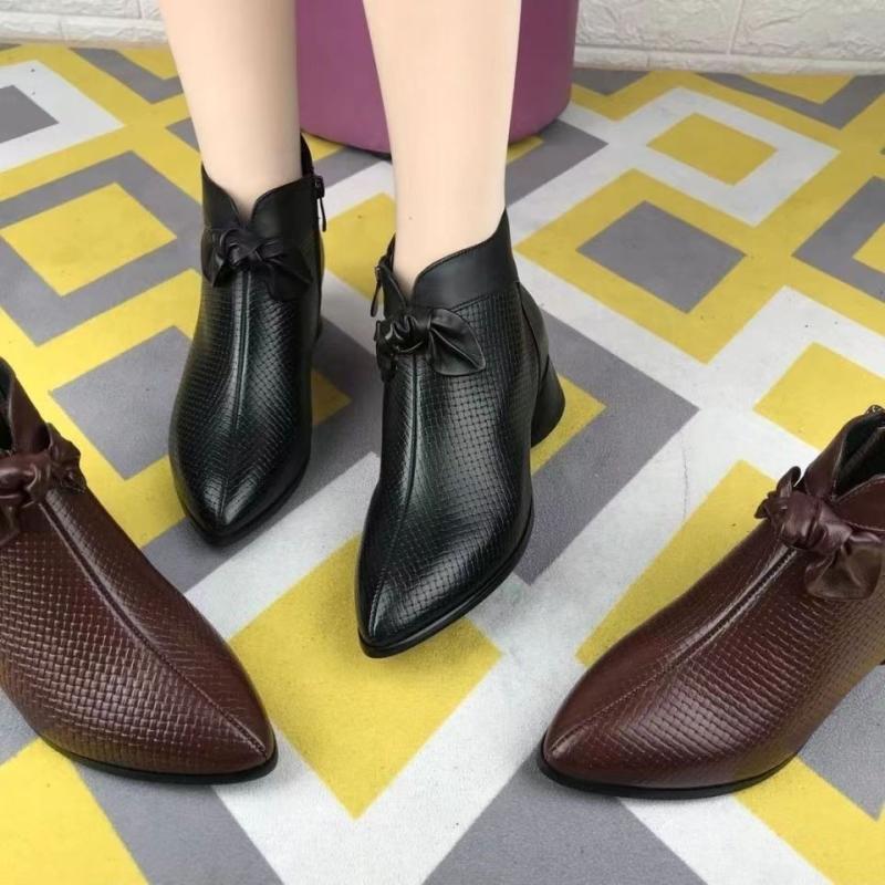 Bottines & Mocassins  Femme | Bottines Effet Serpent Cuir Vernis Bottines & Mocassins BORDEAUX