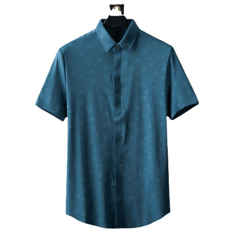 Chemises  Homme | Chemise Oversize Jacquard Fleurs Chemises Bleu