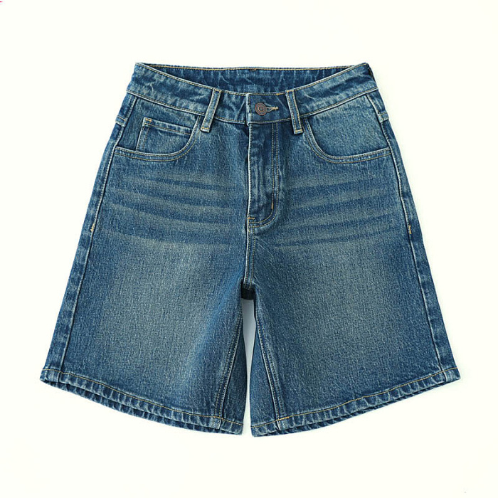 Jupes & Shorts  Femme | Bermuda En Jean À Double Ceinture Femme Bleu jean