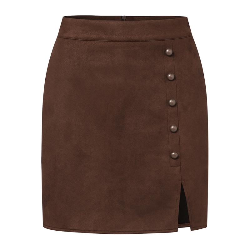 Jupes & Shorts  Femme | Jupe Courte À Pressions Femme BORDEAUX