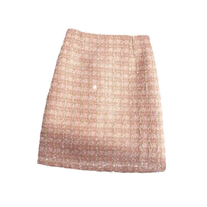 Jupes & Shorts  Femme | Jupe Courte En Tweed Femme Femme