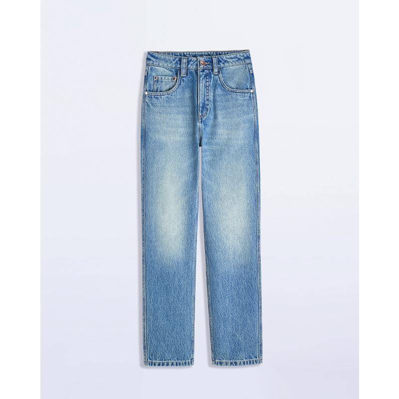 Pantalons & Jeans  Femme | Jean Droit Taille Basse Femme Bleu jean