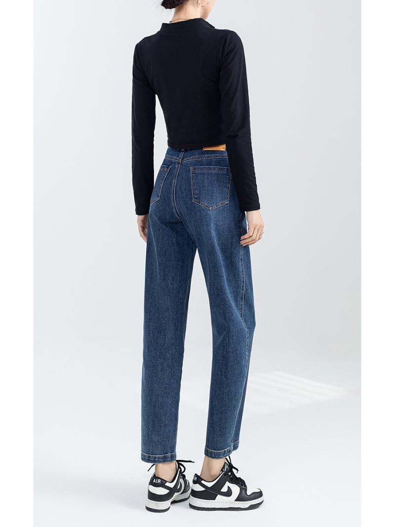 Pantalons & Jeans  Femme | Jean Mom Double Ceinture Femme Bleu