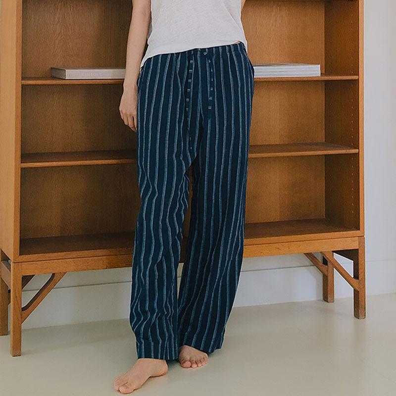 Pantalons & Jeans  Femme | Pantalon À Rayures Femme Bleu