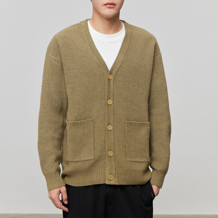 Pulls & Cardigans  Homme | Cardigan En Maille Côtelée Homme BEIGE