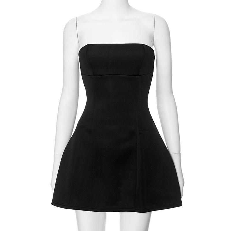 Robes  Femme | Robe Bustier Drapée Bi-Matière Femme Femme