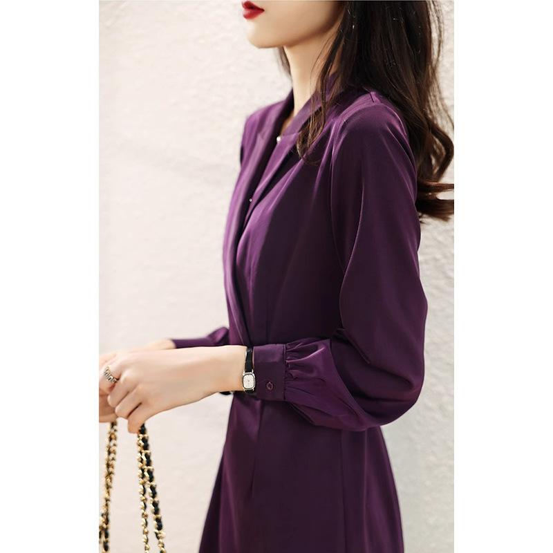 Robes  Femme | Robe Cache-Cœur Col Tailleur Femme BORDEAUX