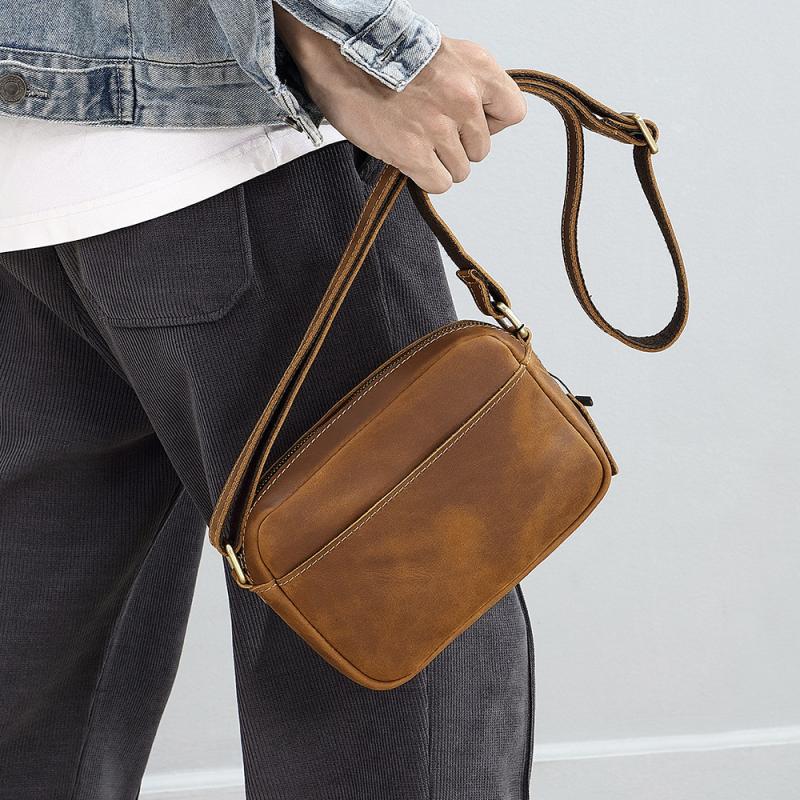 Sacs  Homme | Petit Sac En Cuir Lisse Homme