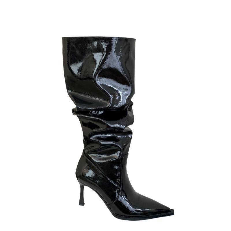 Shark Lock  Femme | Bottines Shark Lock Stiletto En Latex Chaussures Femme