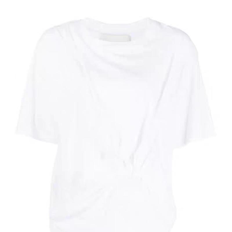 T-Shirts & Polos  Femme | T-Shirt Croisé En Coton À Détail 4G Liquid Femme BLANC