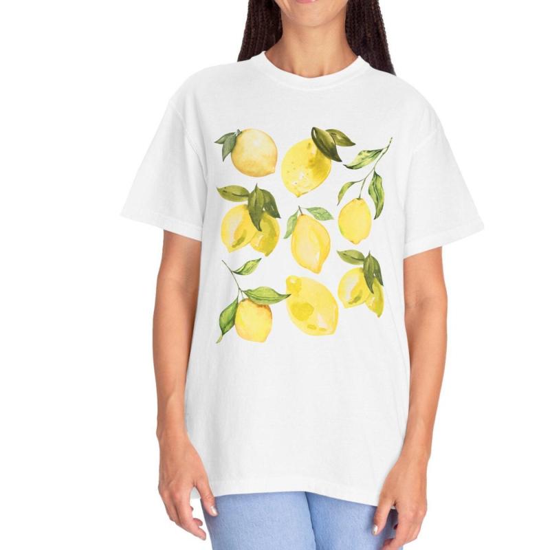 T-Shirts & Polos  Femme | T-Shirt En Coton À Détail 4G Et Imprimé Citron Femme BLANC