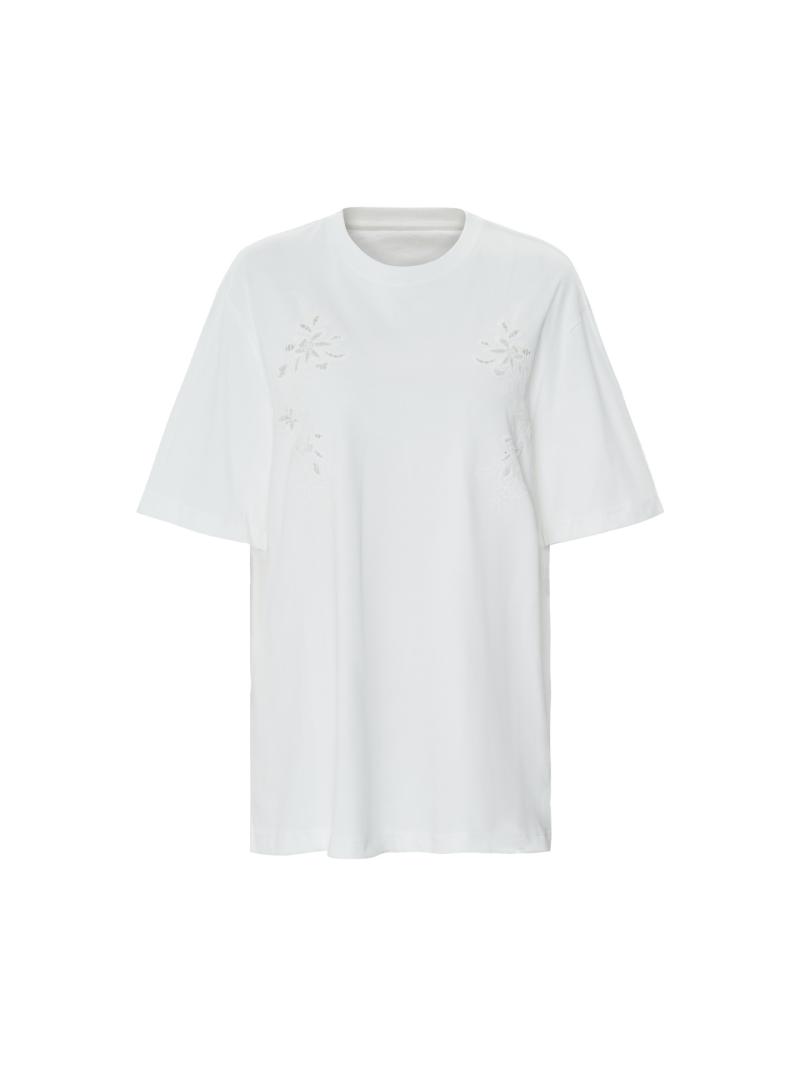 T-Shirts & Polos  Homme | Tee-Shirt Orné De Fleurs Homme ECRU