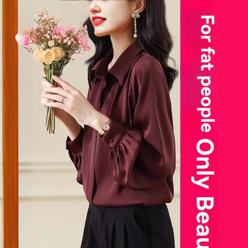 Tops & Chemises  Femme | Blouse Fluide Col Ouvert Femme BORDEAUX