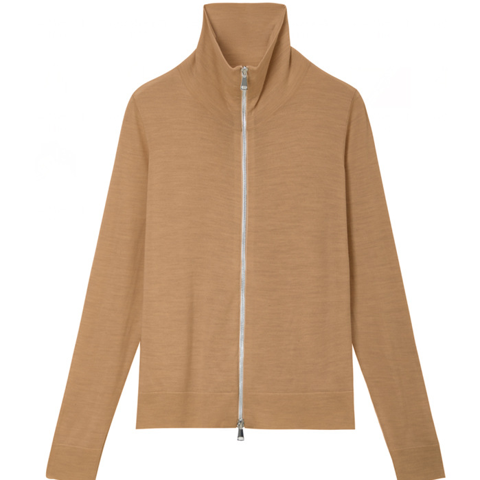 Pulls & Cardigans  Homme | Cardigan Zippé En Laine Homme Caramel fonce